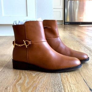 Brown booties. New.
